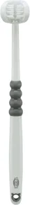 Trzygłowicowa szczoteczka do zębów dla psów/kotów, 18 cm, biała/szara
